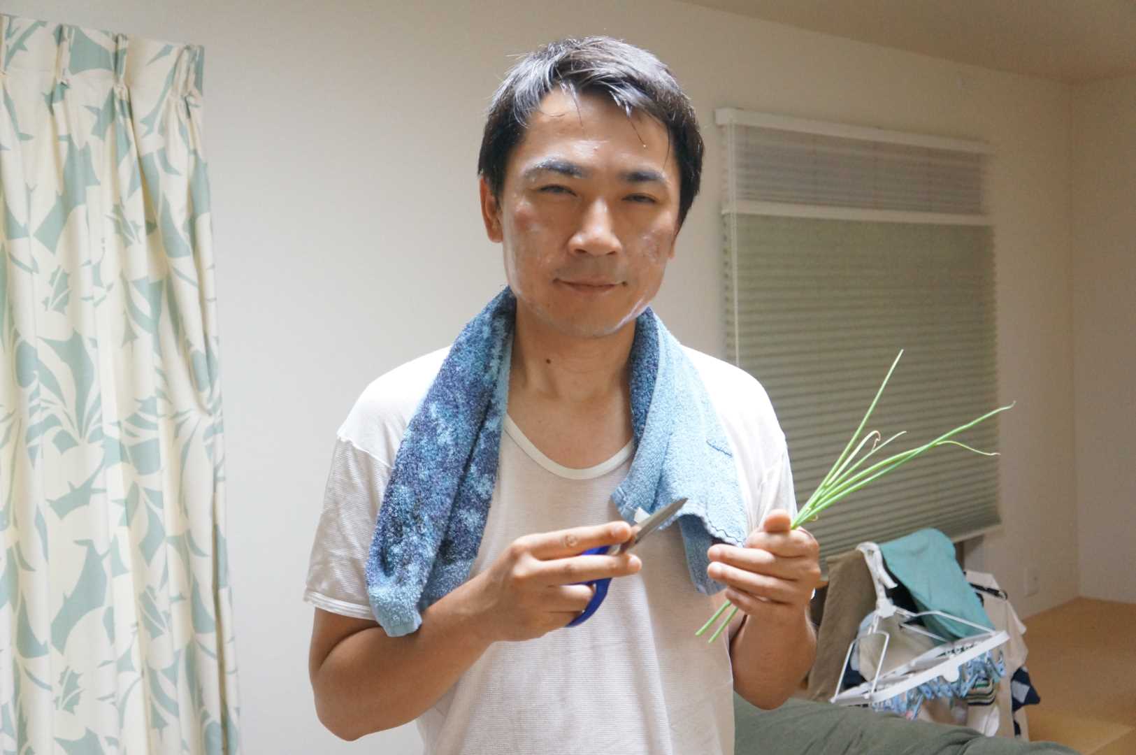 ネギを食べる　8月